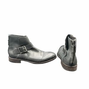 Donald J Pliner Vero Cuoio Leather Buckle Ankle Boots Black 10M